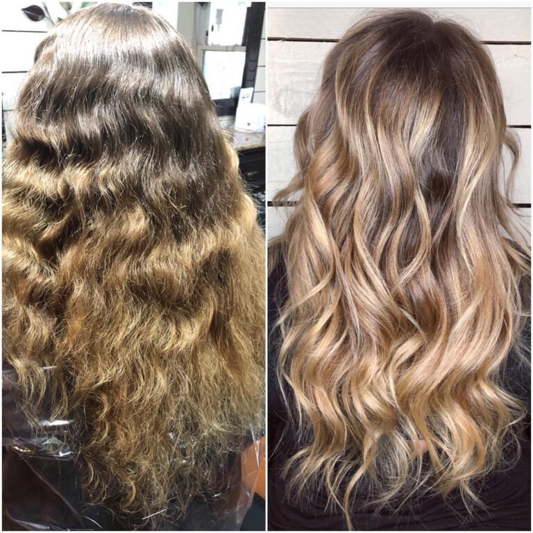 Before and after hair transformation at J.Capelli Salon, League City TX