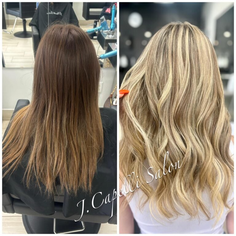 Before and after balayage by Bayleigh at J.Capelli Salon, League City TX